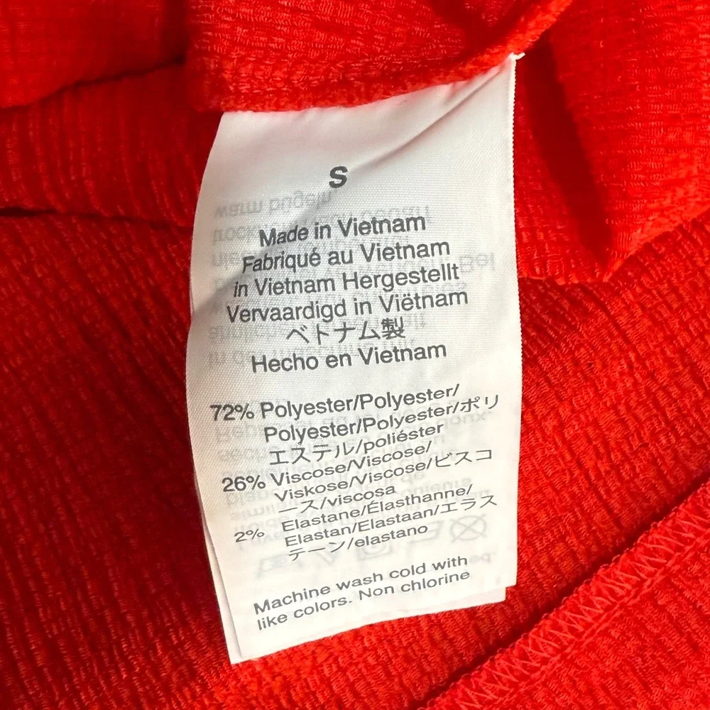 Madewell Women S Blouse Red Texture Thread Puff Sleeve Peasant Boho‎ Top Summer